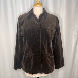 vintage ANN TAYLOR brown velour button up utility jacket